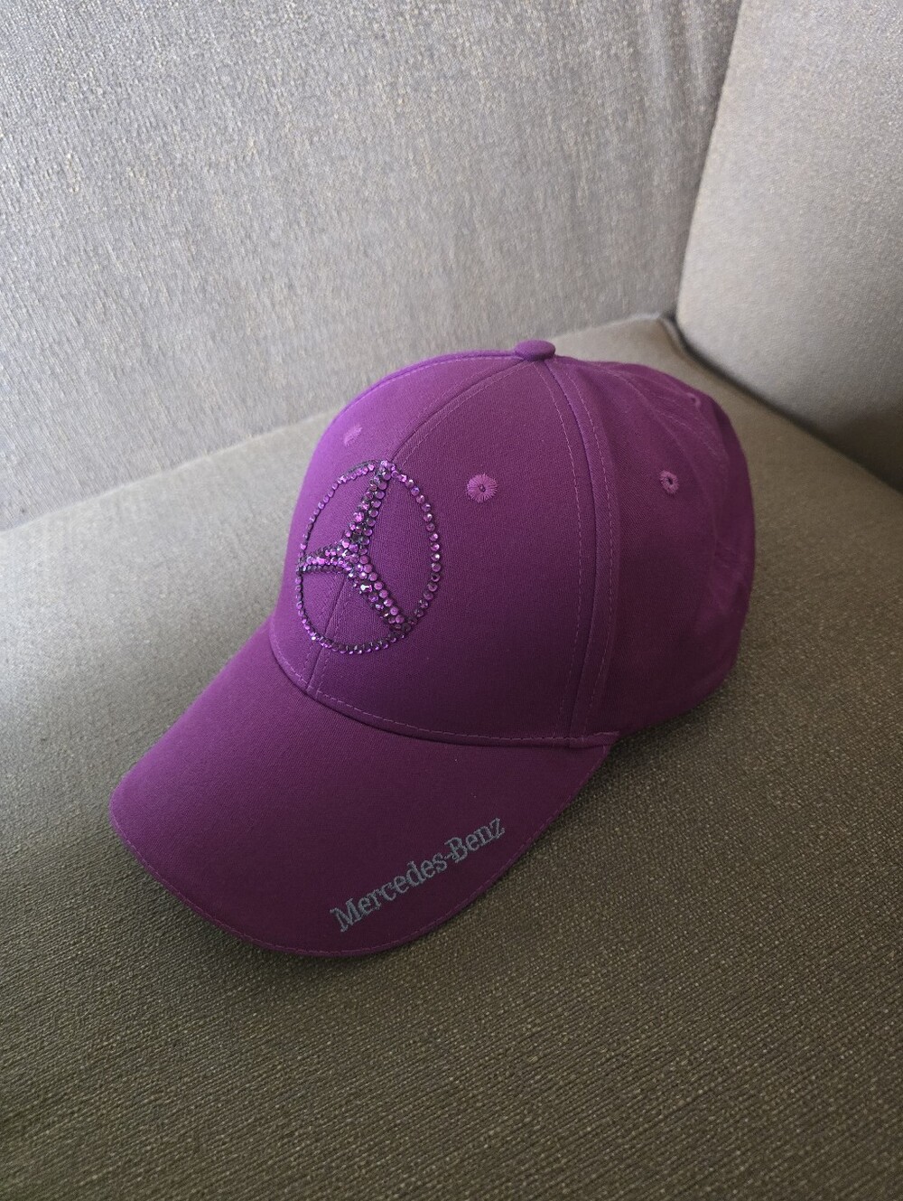 Mercedes-Benz Women's Purple Crystal Logo Baseball Cap - Picture 3 of 5